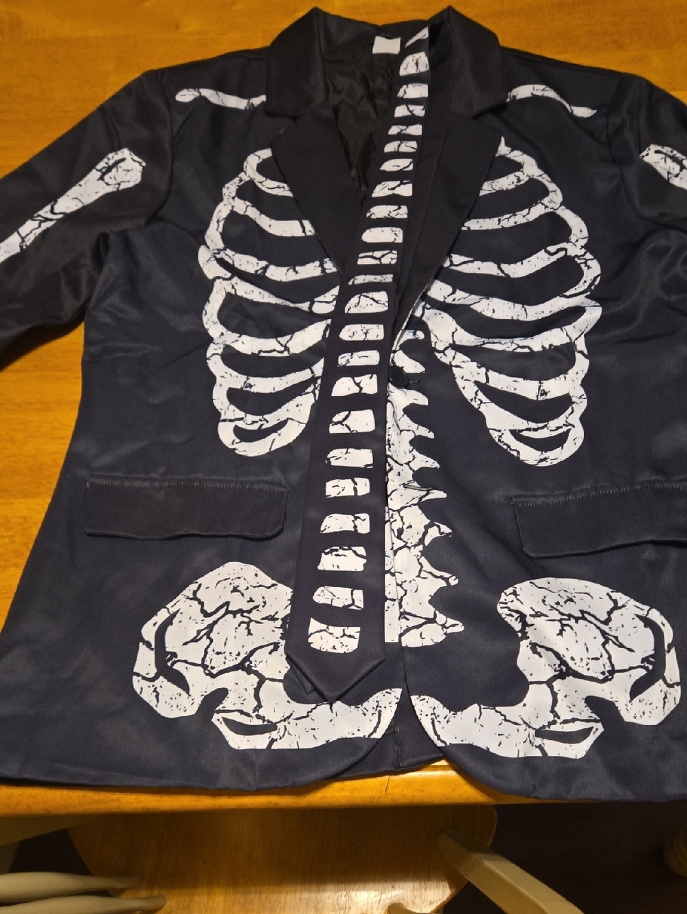 Adult skeleton suit size L  3 pieces, Pants, jacket,  and Tie